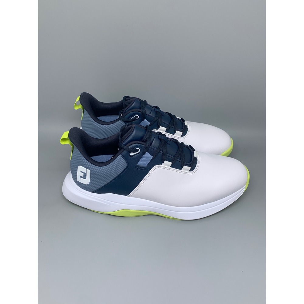 FootJoy ProLite White Navy Lime Golf Shoes 56920 Men's Sz 8 Wide